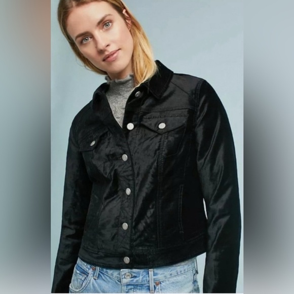 PILCRO AND THE LETTERPRESS Black Classic Velvet Jacket Size S - Picture 2 of 12